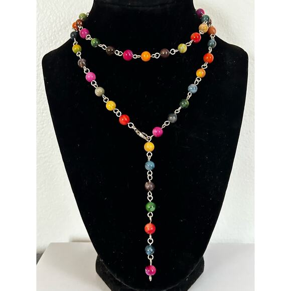 Handmade Wirewrapped Multicolored Crystal Quartz Completely Adjustable Necklace - Picture 6 of 8